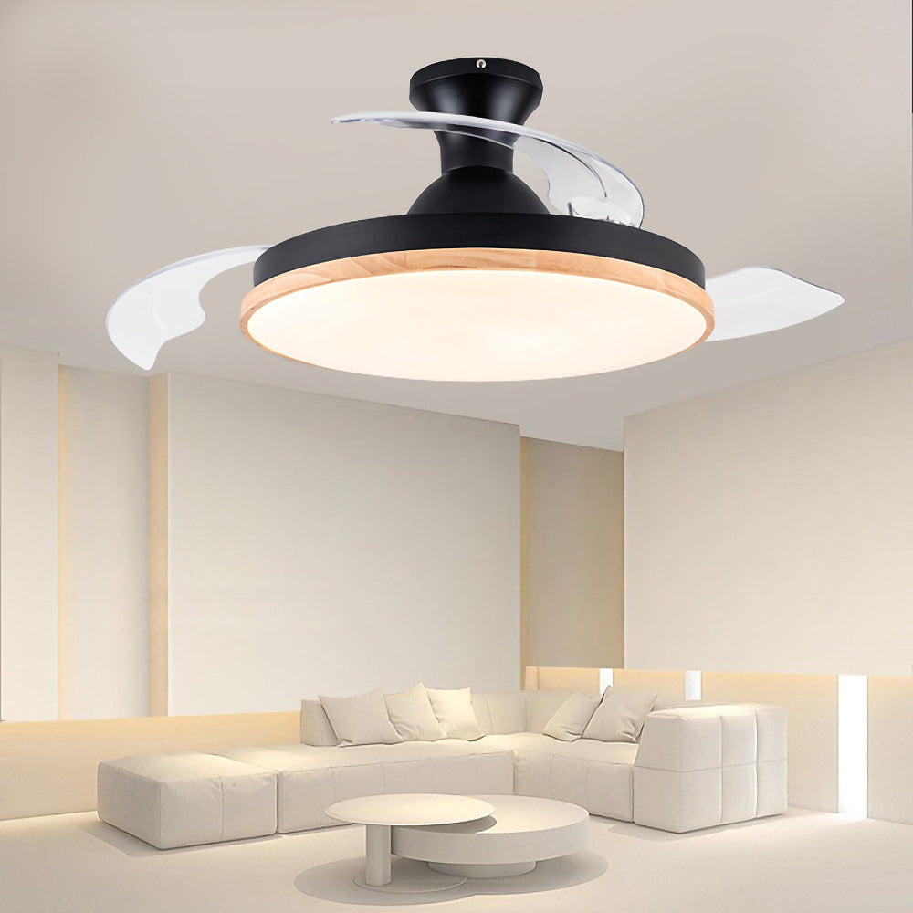 Simple Low Profile Bedroom Ceiling Fan With LED Light