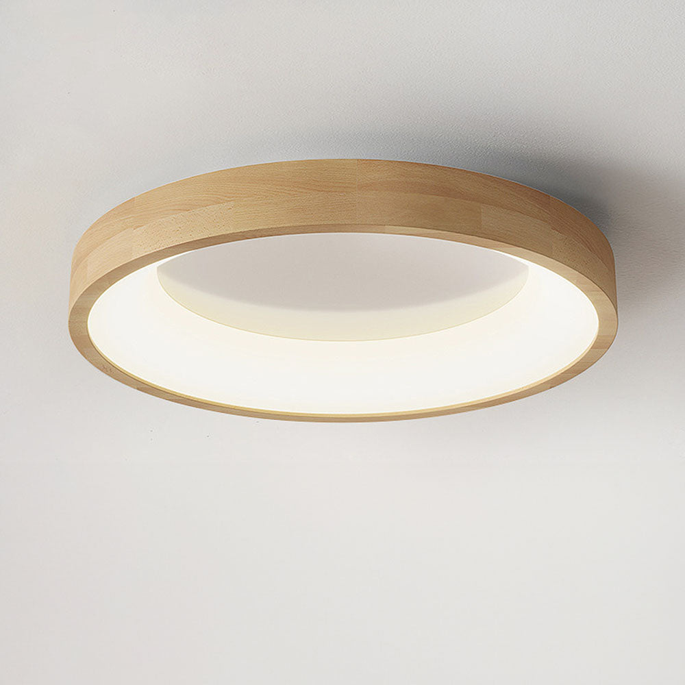Disc Wood Minimalist LED Ceiling Light For Bedroom