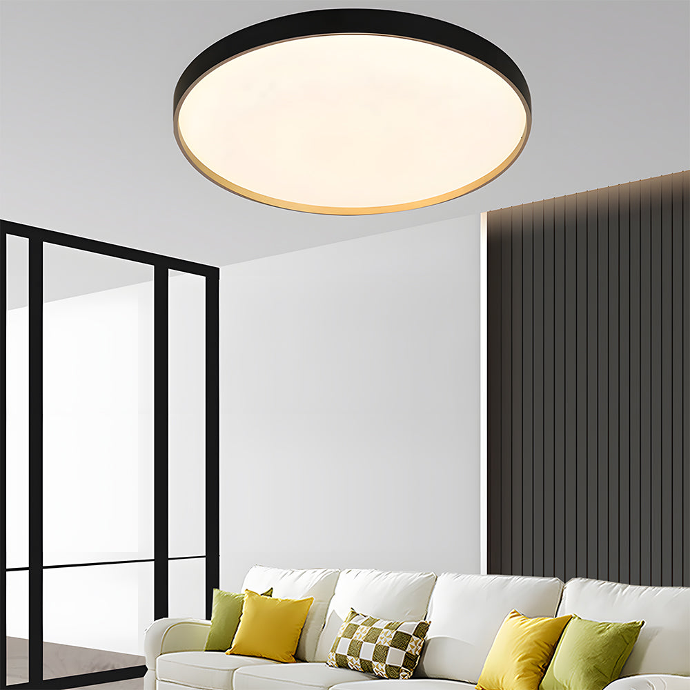 Black Round Flush Ceiling Light For Living Room