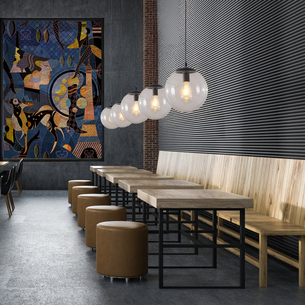 Modern Globe Pendant Light Sphere Glass For Living Room Kitchen