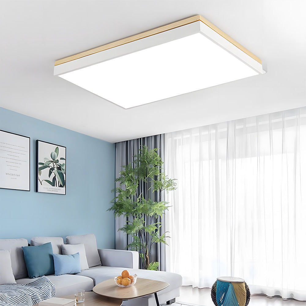 Modern Wooden Dimmable Flush Mount LED Ceiling Lights for Living Room Hallway