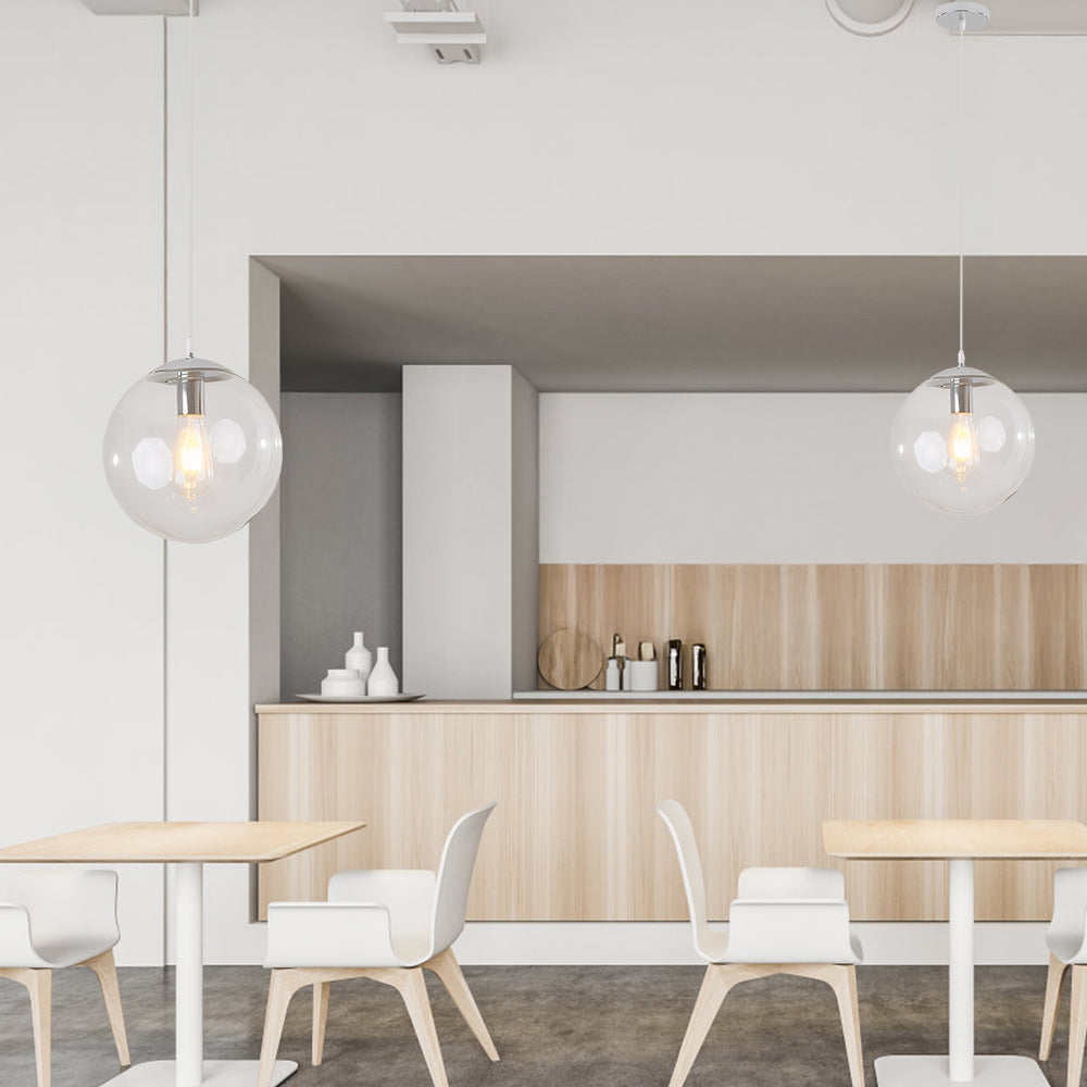 Modern Globe Pendant Light Sphere Glass For Living Room Kitchen