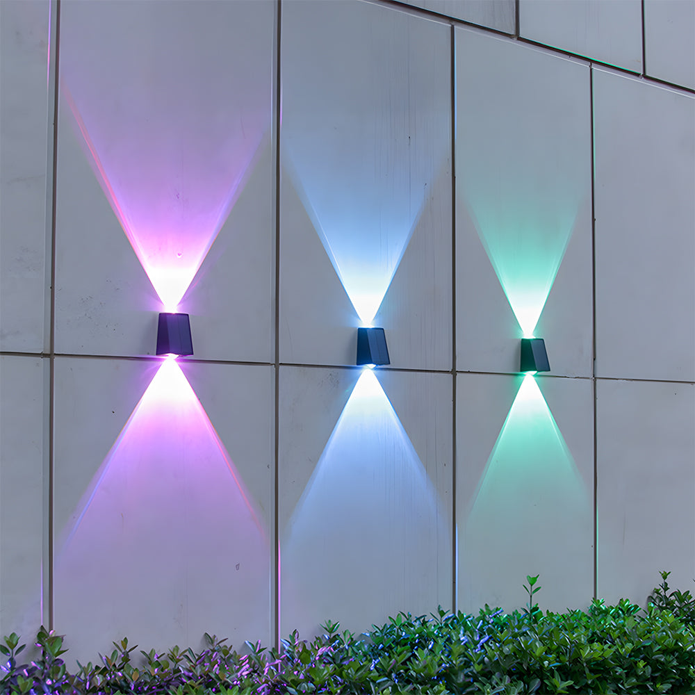 Waterproof Outdoor Solar Wall Lights Up & Down Fence Lighting for Courtyard Garage Front Porch