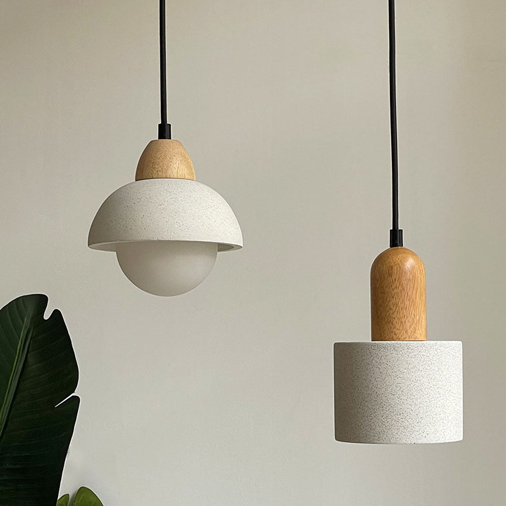 Simple White Stone Kitchen Pendant Lighting