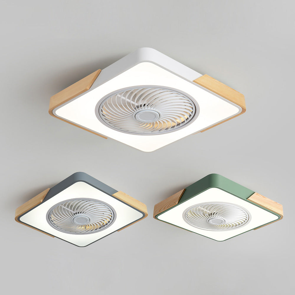Modern Round Wood Ceiling Fans With LED Lights
