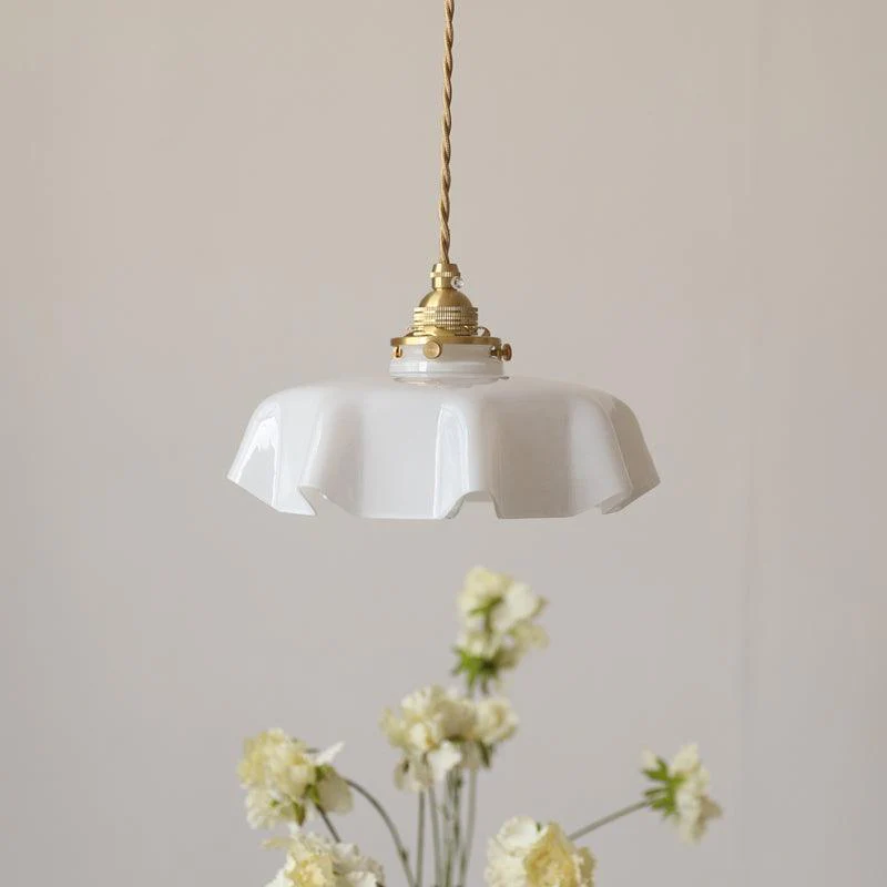 Modern Romantic Glass Ribbon Edge Pendant Light