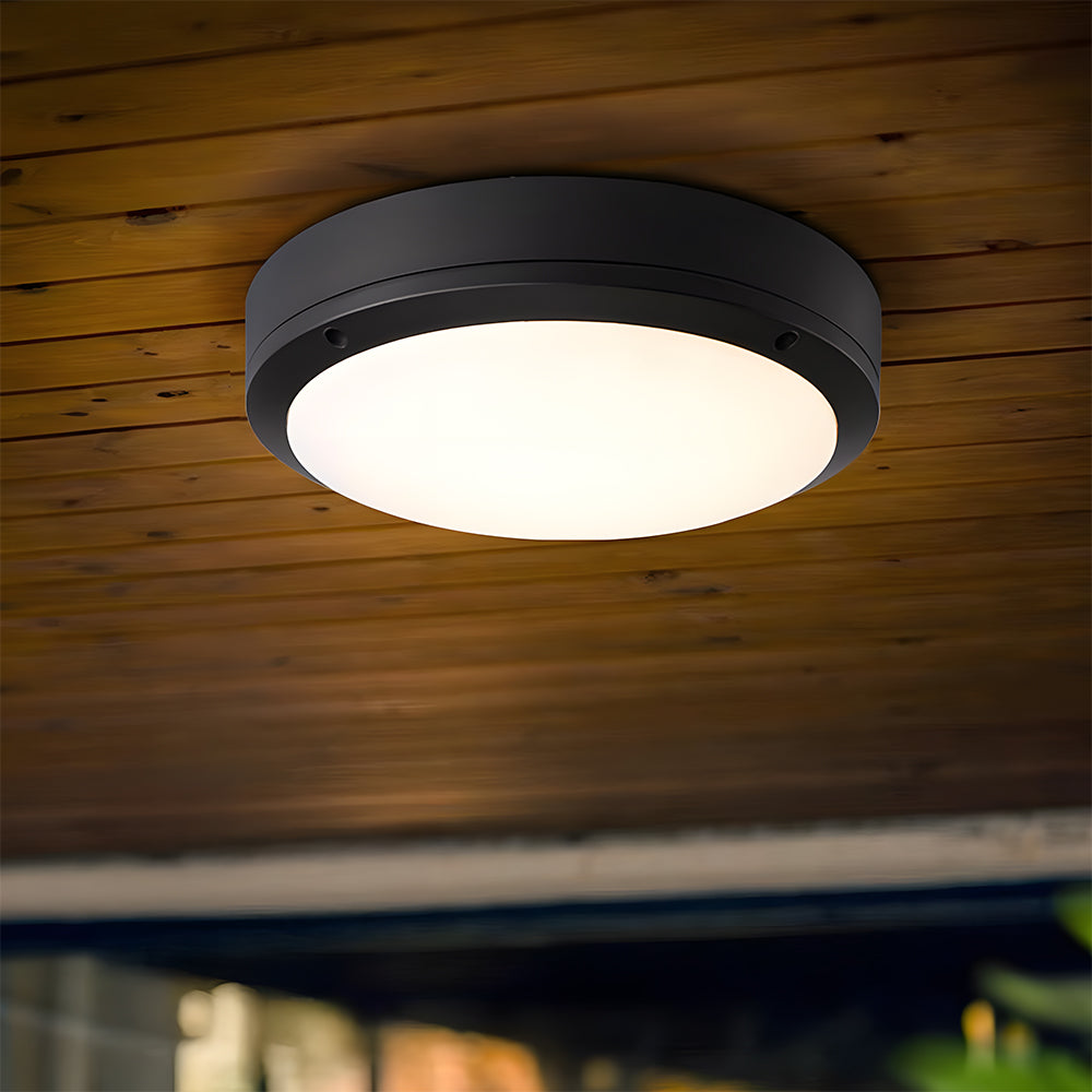 Outdoor Close to Ceiling LED Ceiling Lamp Waterproof in Black
