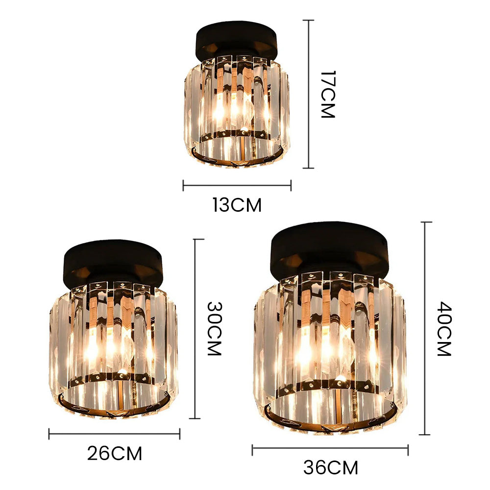 Hallway Crystal Circle Flush Mount Ceiling Light