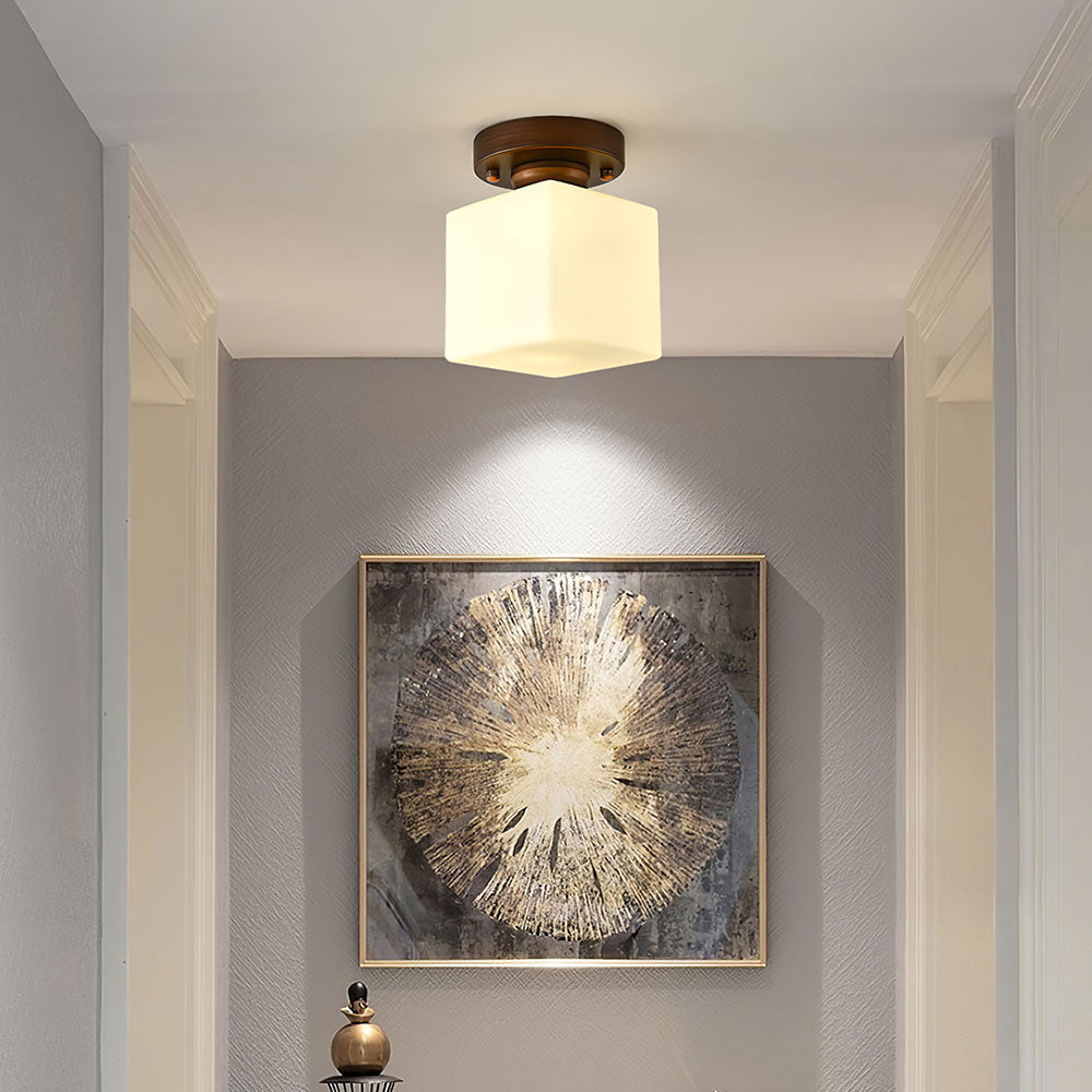 Minimalism White Semi-Flush Hallway Ceiling Light