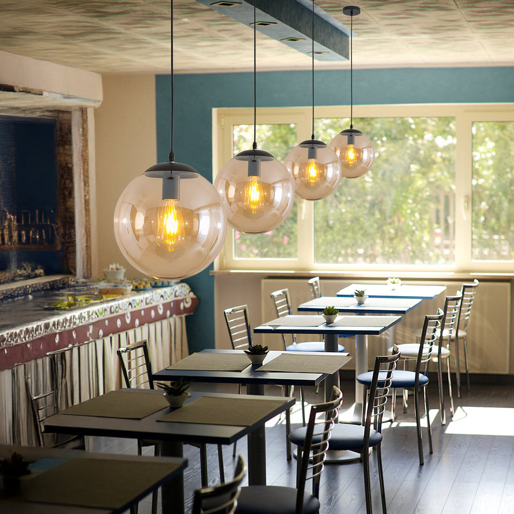 Modern Globe Pendant Light Sphere Glass For Living Room Kitchen