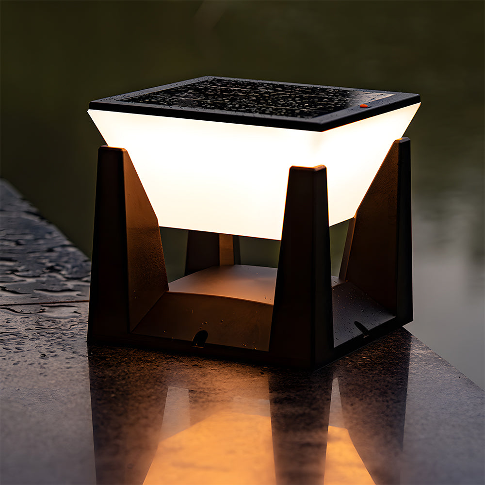 Simple Solar Power Black Outdoor LED Wall/Floor Lights