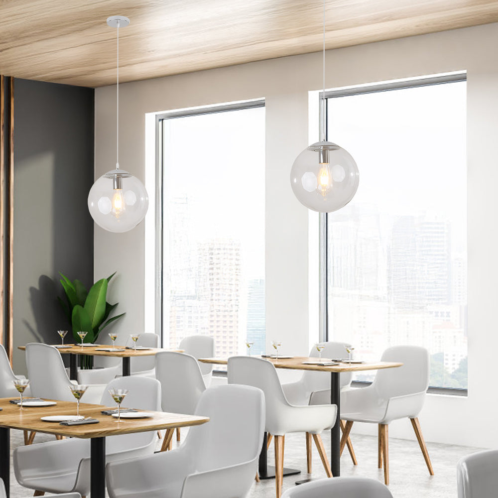 Modern Globe Pendant Light Sphere Glass For Living Room Kitchen