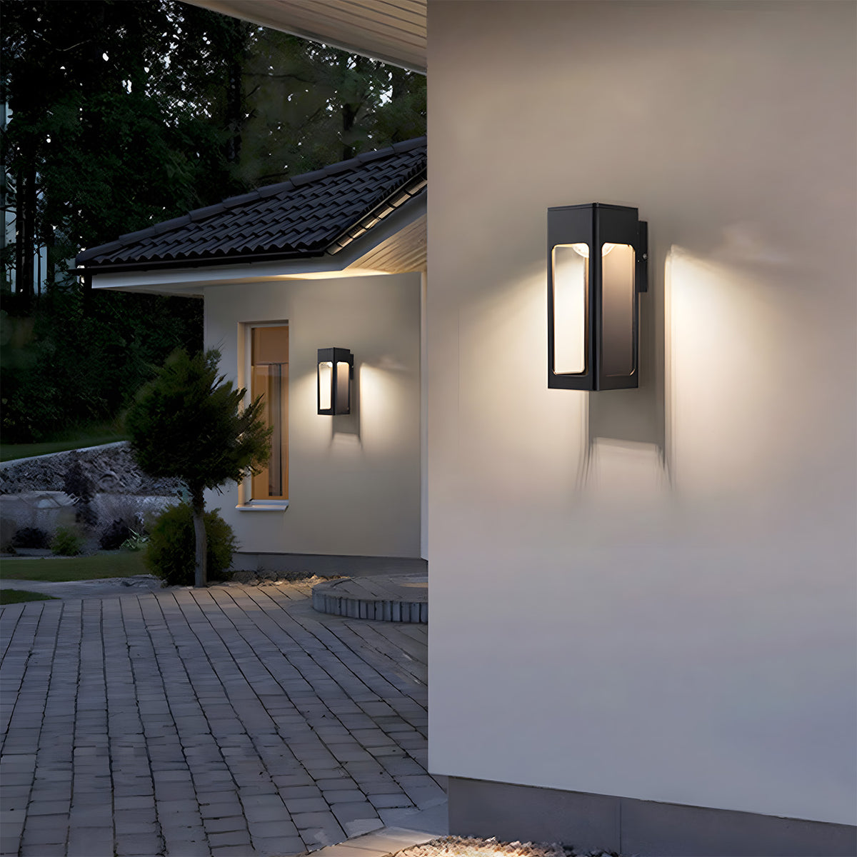 Black Aluminium IP55 Outdoor Wall Light for Patio