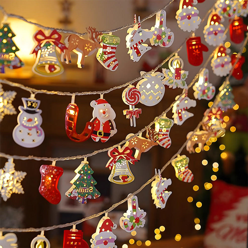 Christmas Tree Snowman Battery Powered Decorative String Lights