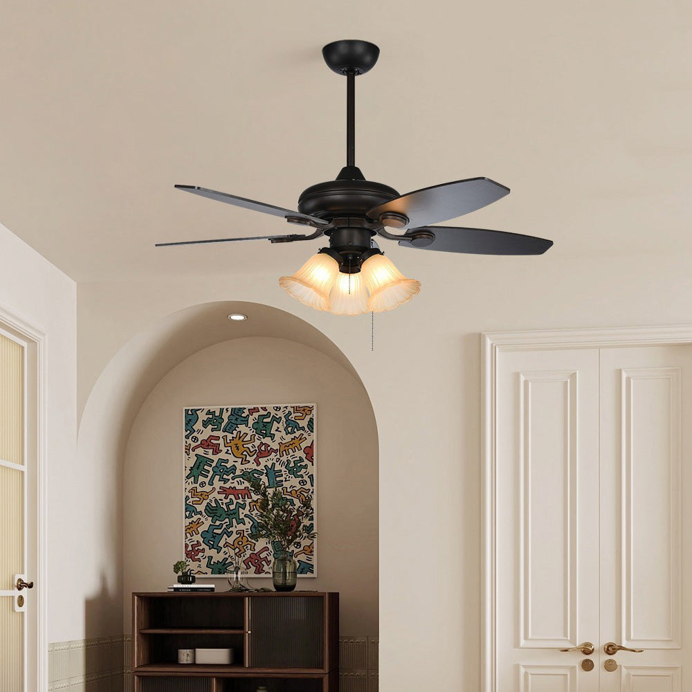 Coffee Glass Ceiling Fans With Lights