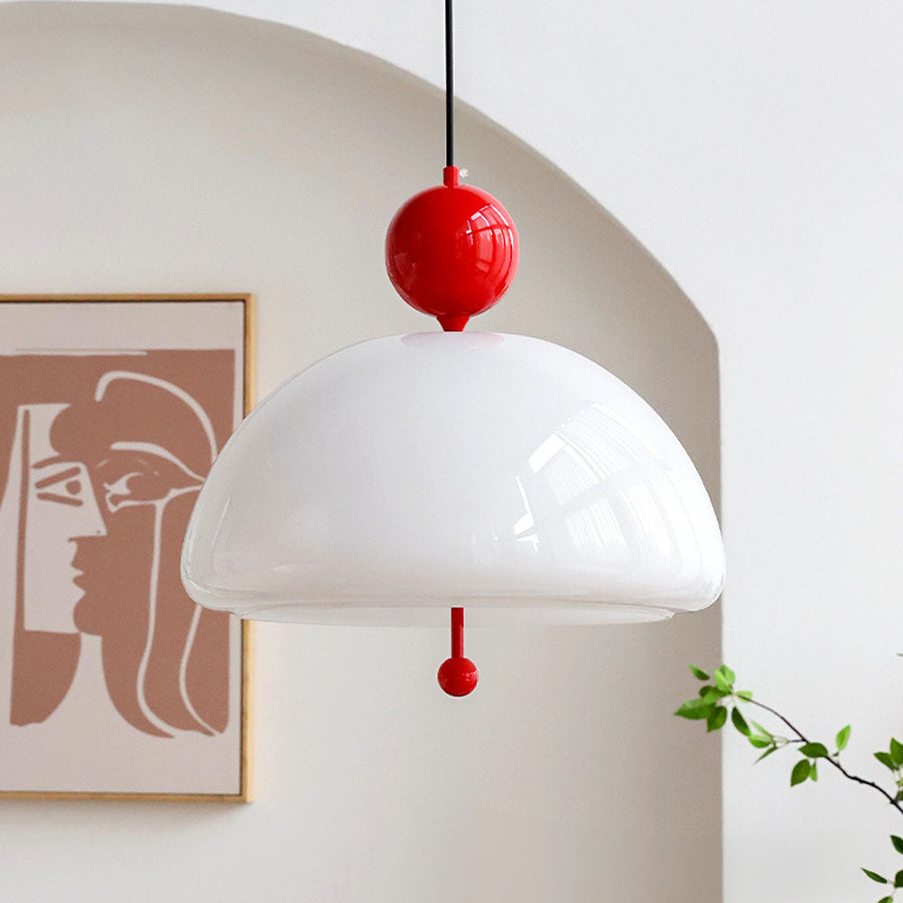Modern Red Glass Simple Pendant Light For Living Room