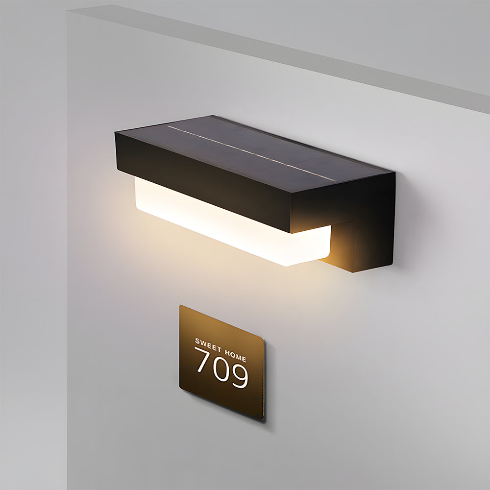 Solar Linear Black LED Outdoor Wall Light