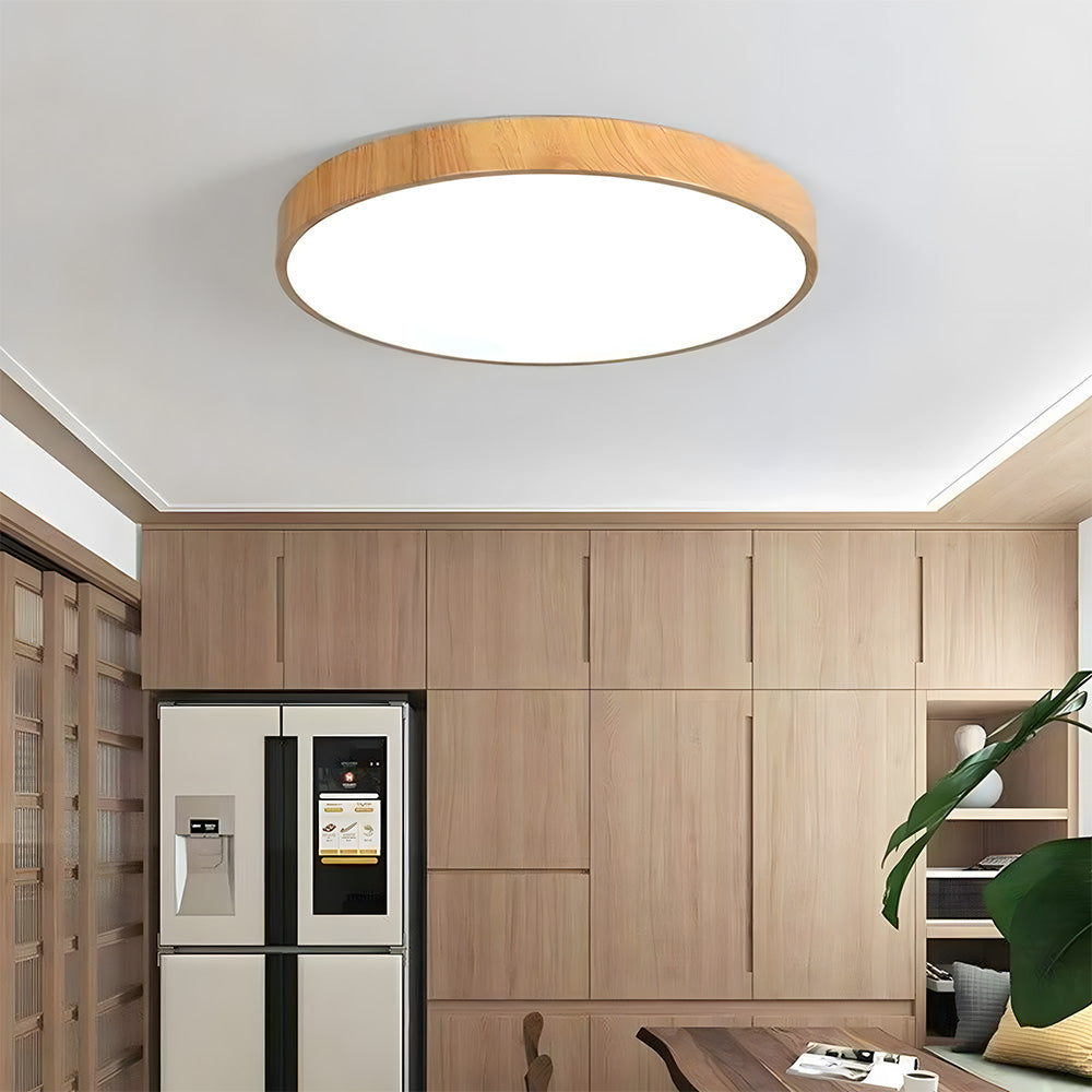 Modern Contemporary LED Lumianaire Wood Ceiling Light for Hallway Living Room