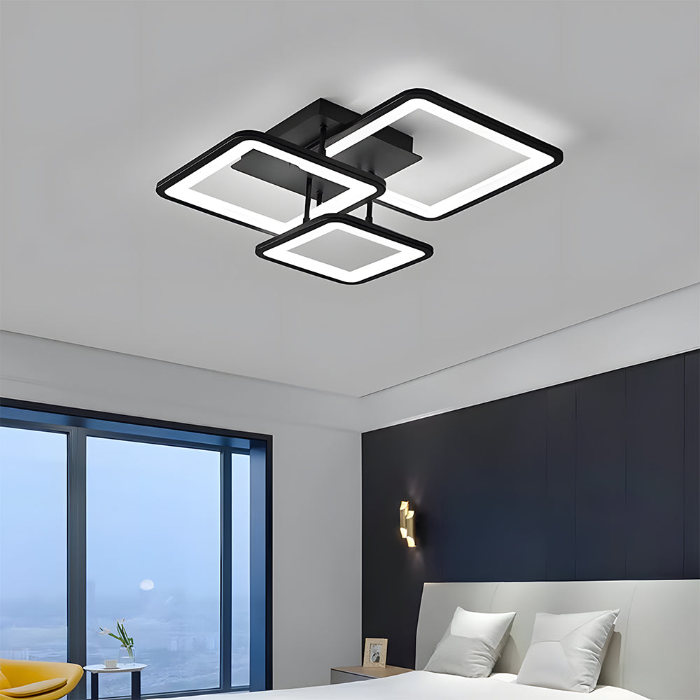 Modern LED Ceiling Light, Black Acrylic Ceiling Lamp for Living Room