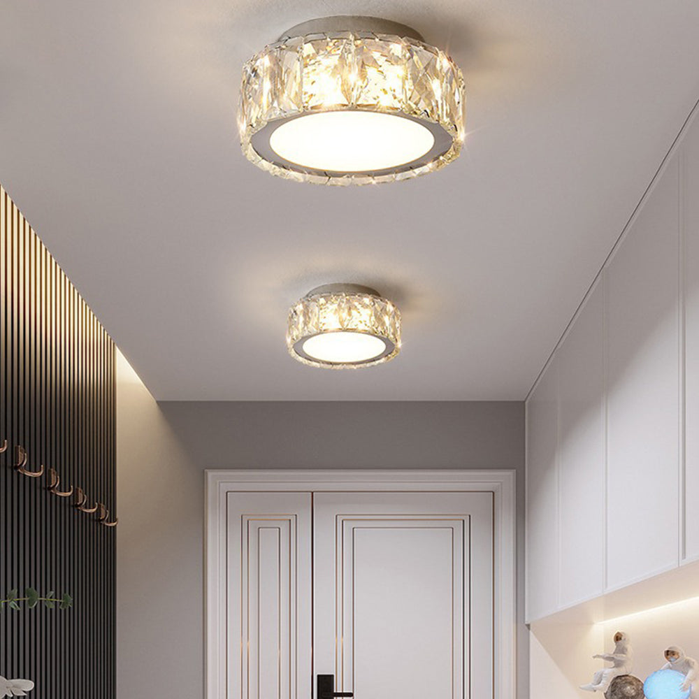 Luxury Crystal LED Flush Mount Hallway Ceiling Light
