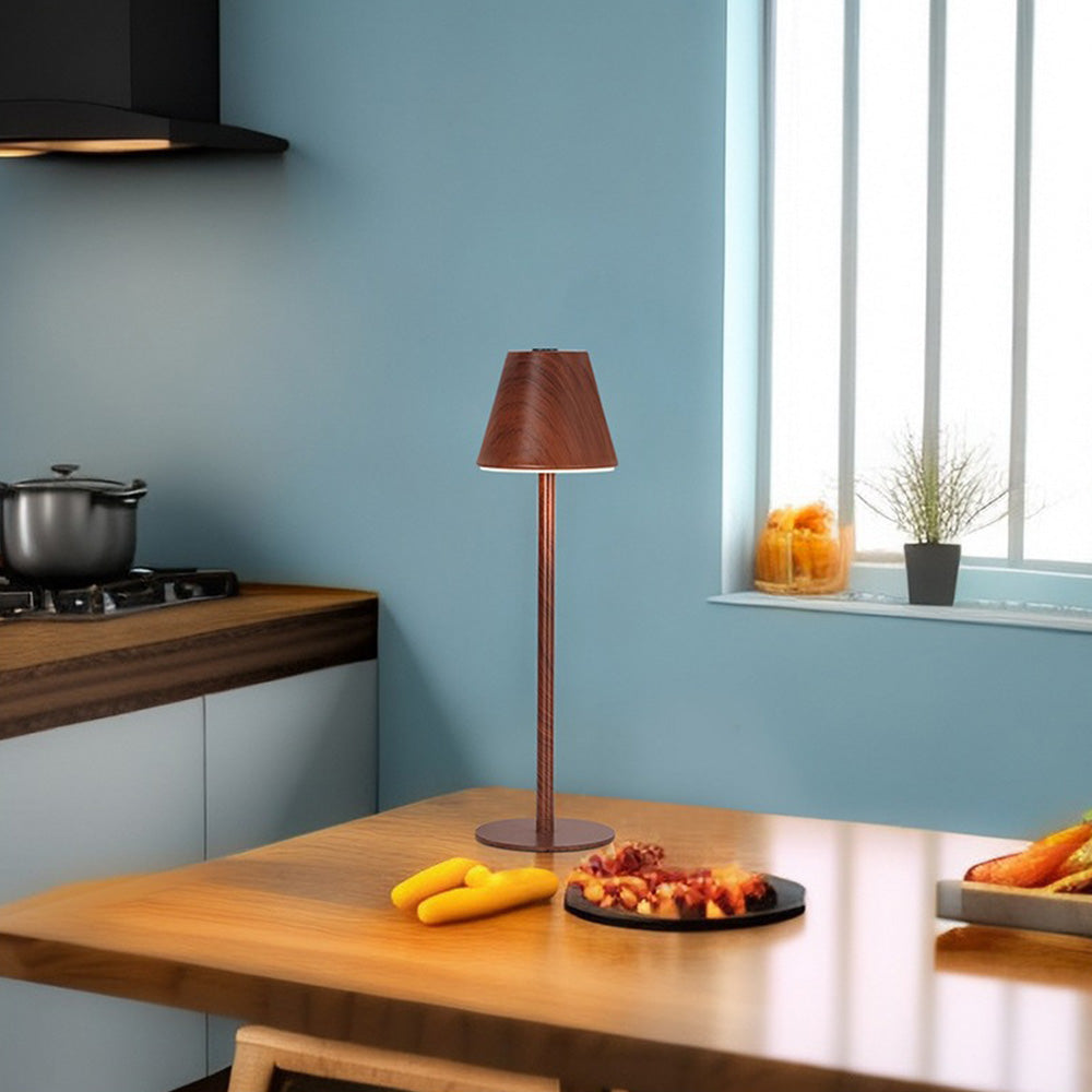 Tall-Stem Mushroom Acrylic Rechargeable Touch Control Table Lamp for Bedroom