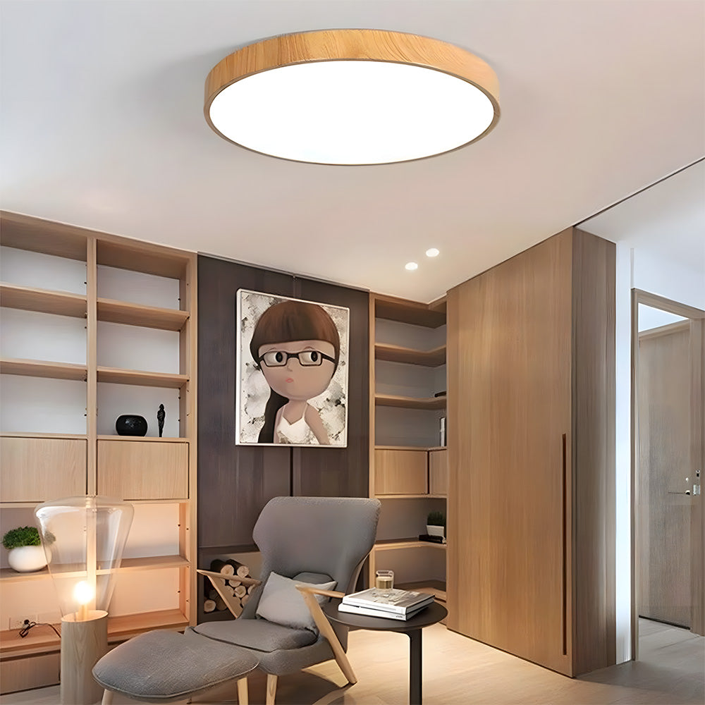 Modern Contemporary LED Lumianaire Wood Ceiling Light for Hallway Living Room