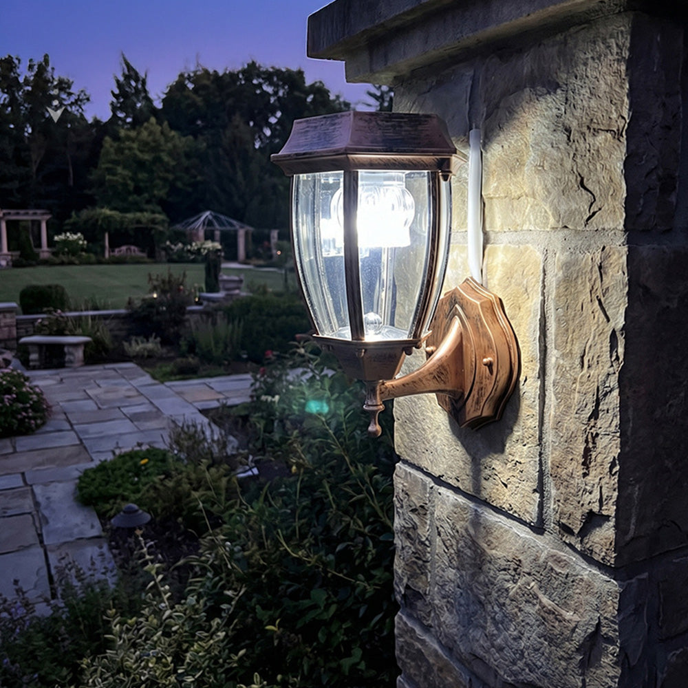 Dusk-to-Dawn Solar Outdoor Wall Lights for Garden Porch Entrance