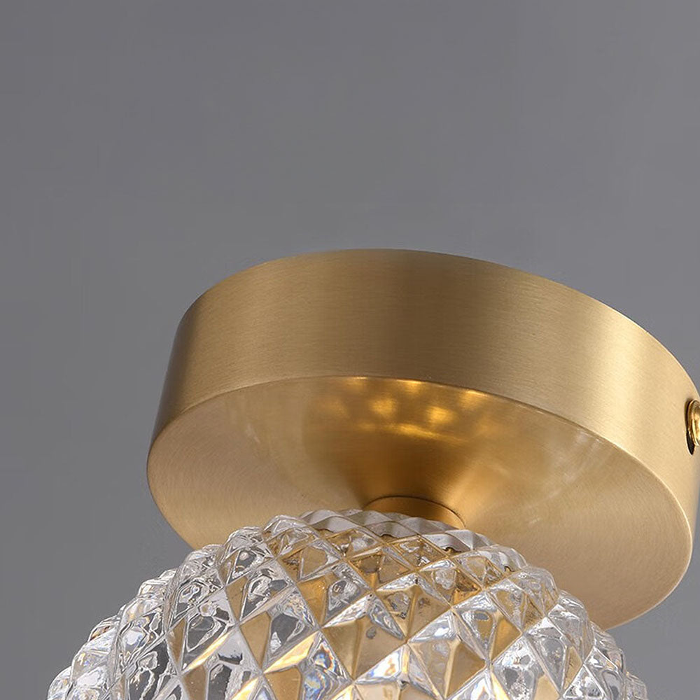 Contemporary Mini Clear Semi-Flush Hallway Ceiling Light