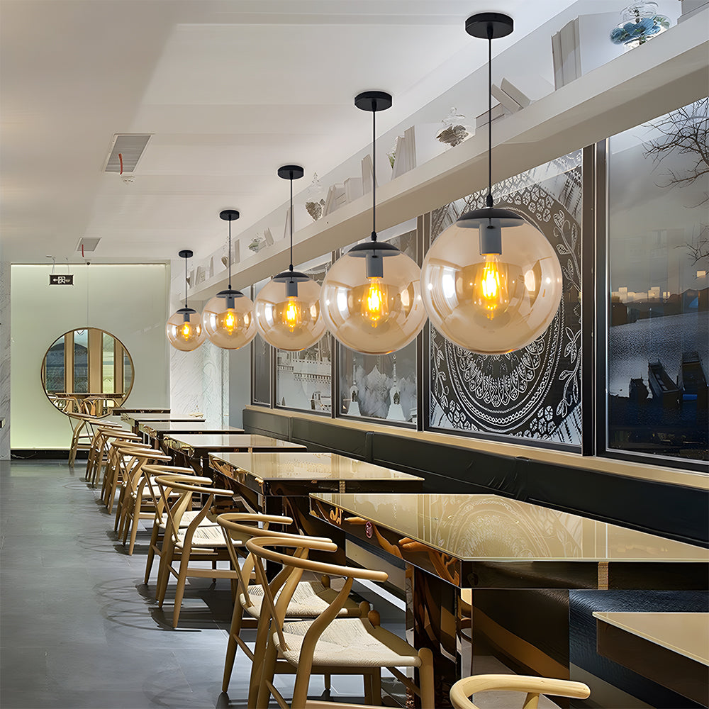 Modern Globe Pendant Light Sphere Glass For Living Room Kitchen