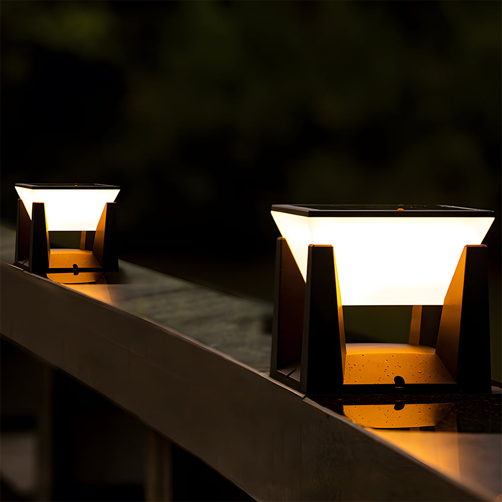 Simple Solar Power Black Outdoor LED Wall/Floor Lights