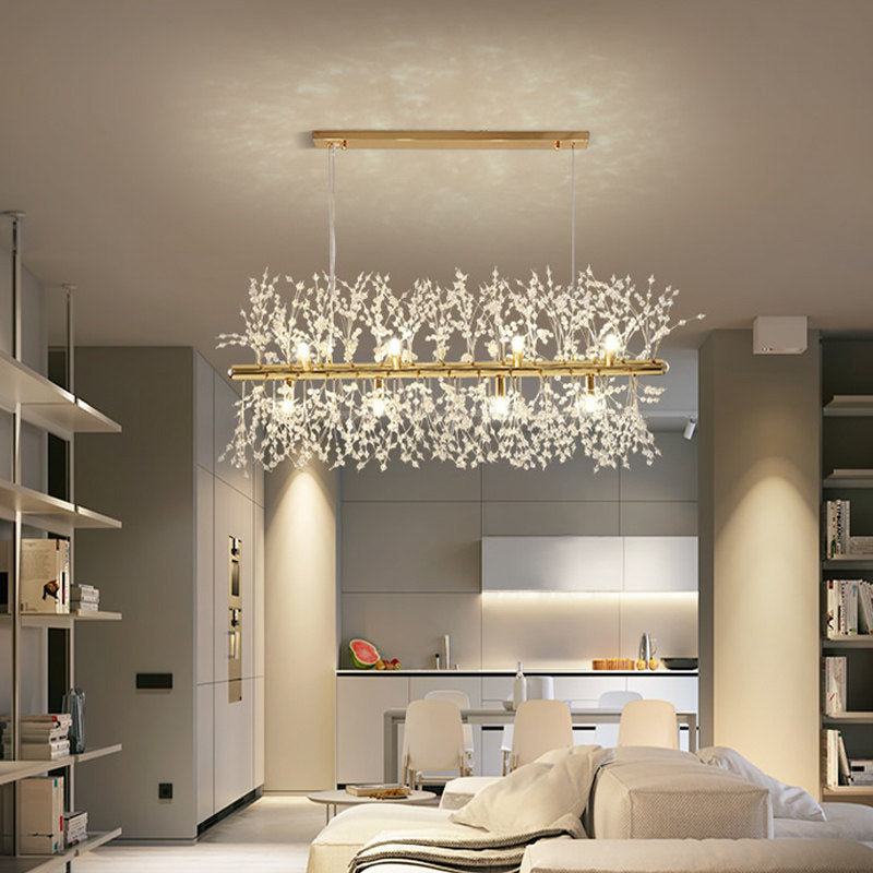 Nordic Luxury Crystal Dining Pendant Light for Kitchen Island