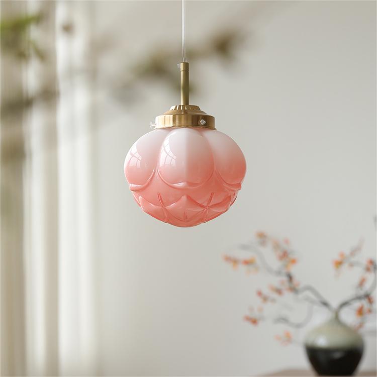 Vintage Art Glass Hanging Lamp
