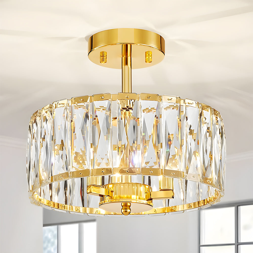 Crystal Semi Flush Mount Ceiling Light Fixture