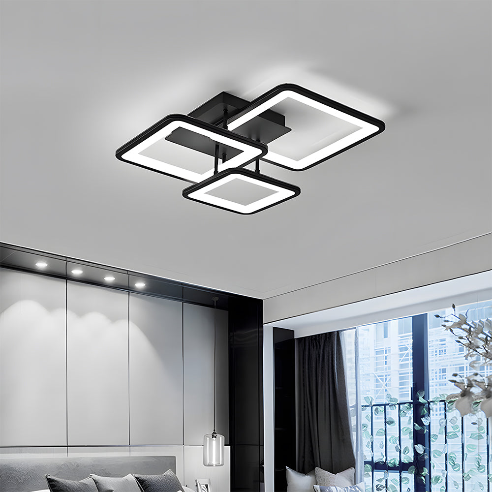 Modern LED Ceiling Light, Black Acrylic Ceiling Lamp for Living Room
