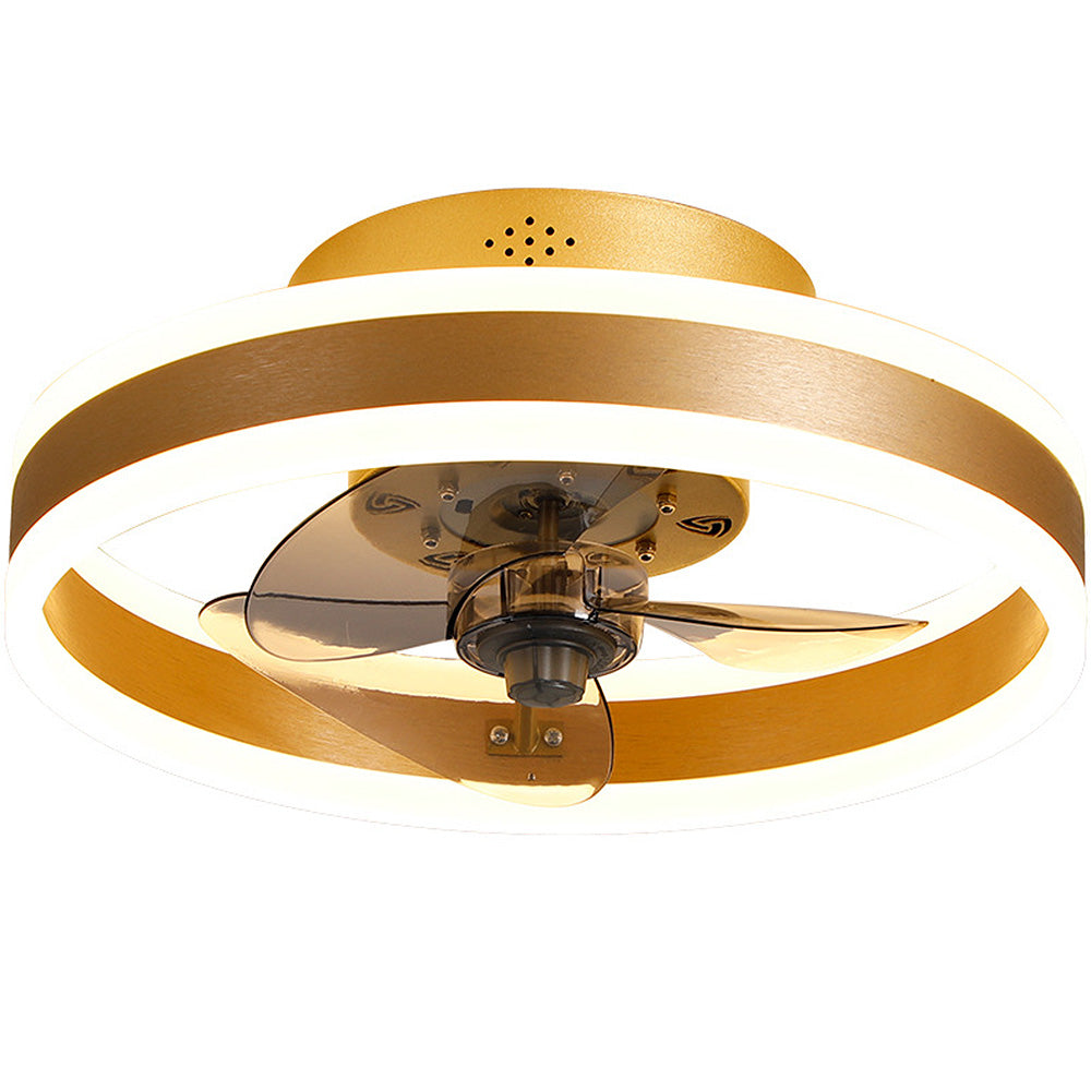 Simple Round Bedroom Ceiling Fan With LED Light