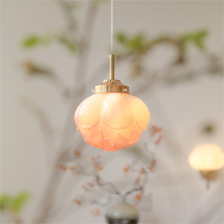 Vintage Art Glass Hanging Lamp