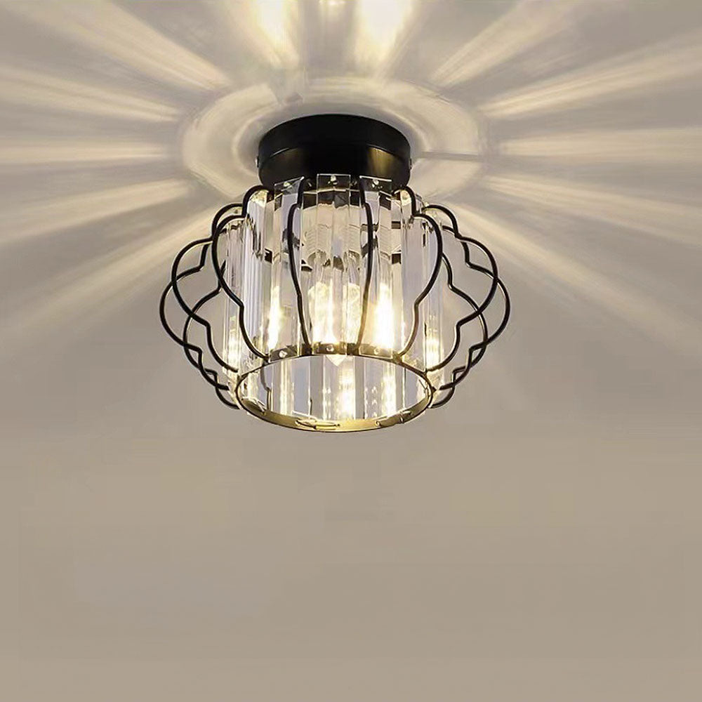 Luxurious Gold Crystal Hallway Ceiling Light
