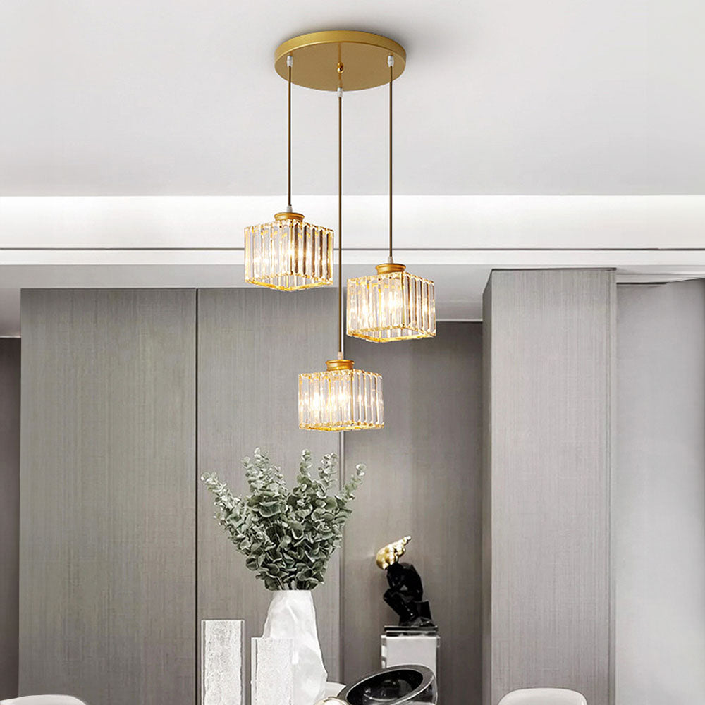 Simple Multi-Head Designer Crystal Kitchen Island Lamps