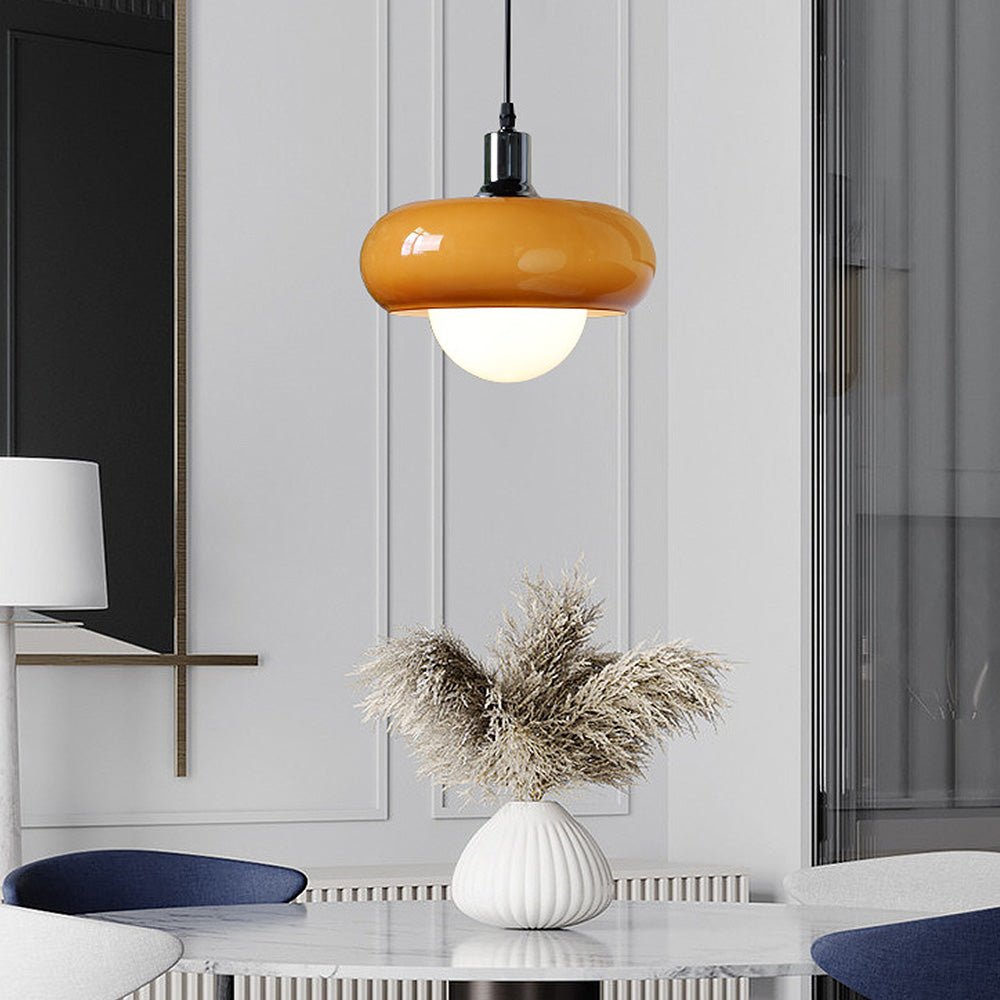Bauhaus Dome Simple Coffee Glass Pendant Light