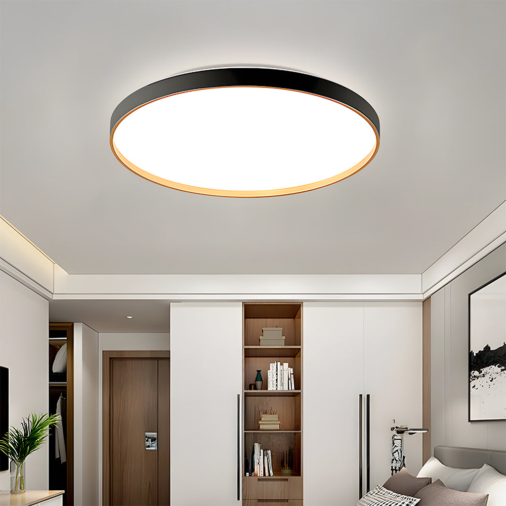 Black Round Flush Ceiling Light For Living Room