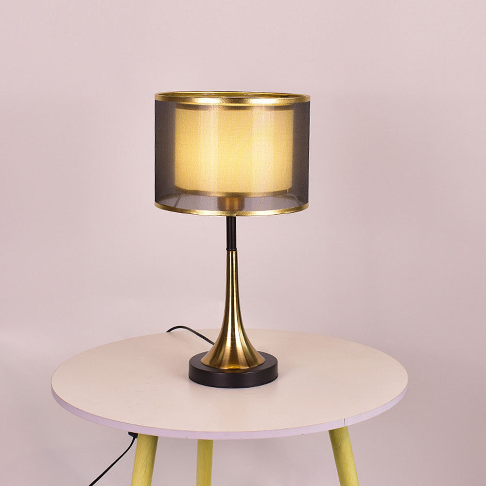 Modern Simple Fabric Gold Bedroom Mini Table Lamp