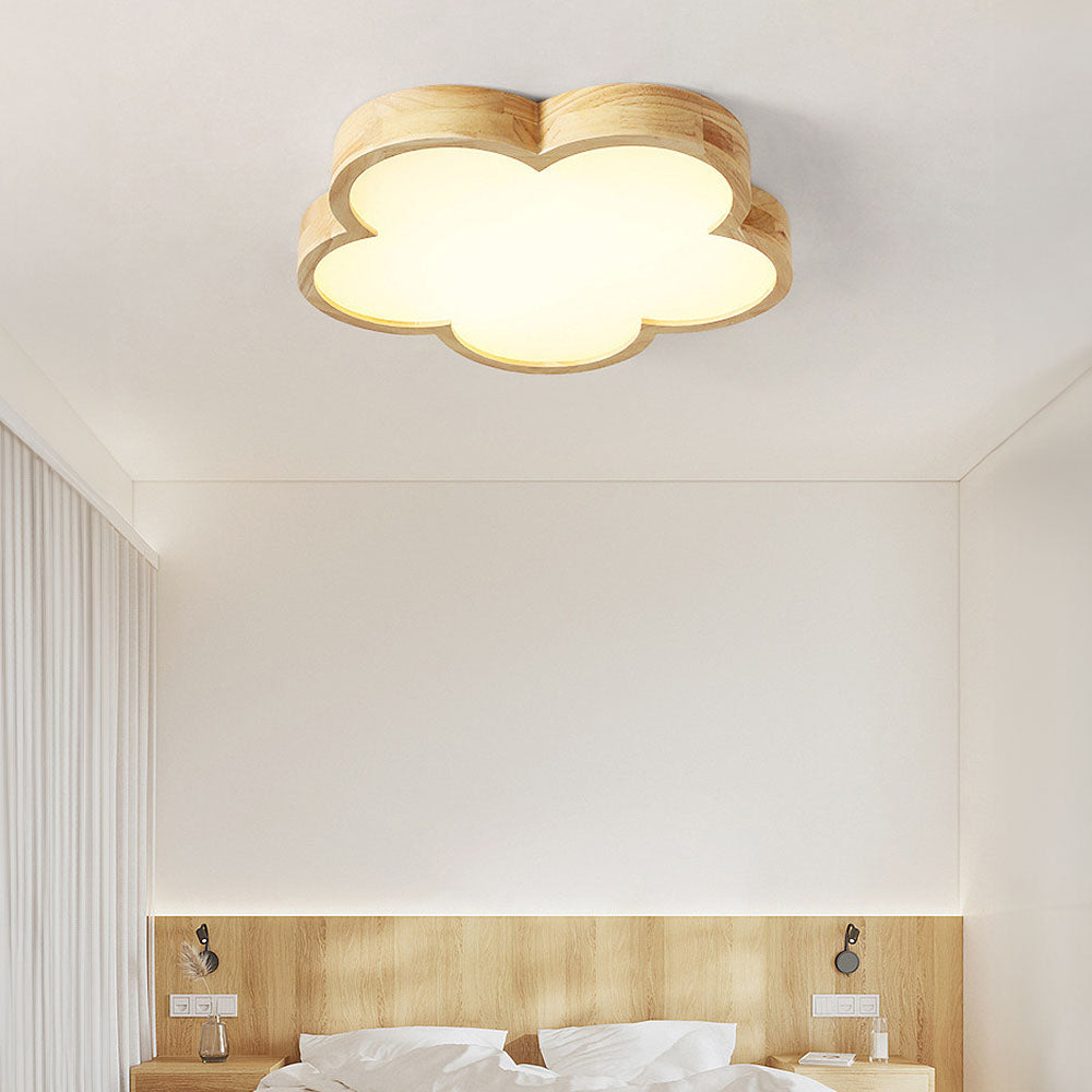 Wabi-Sabi Wood Flowers LED Ceiling Light For Bedroom