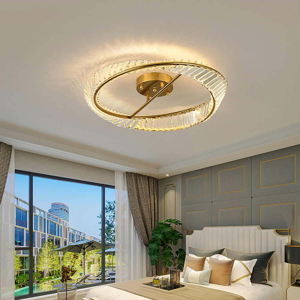Lampsmodern Gold Flush Ceiling Lights Modern Crystal LED Ceiling Lights