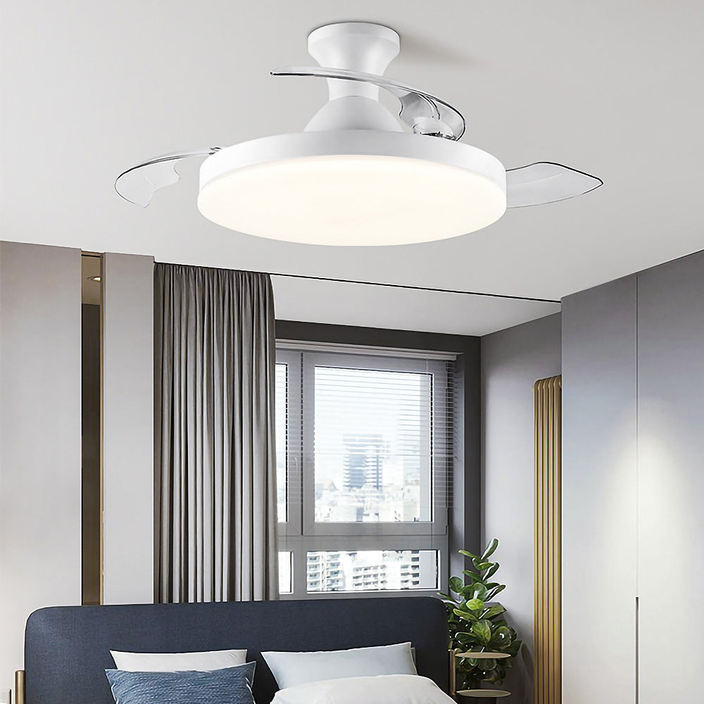 Simple Low Profile Bedroom Ceiling Fan With LED Light