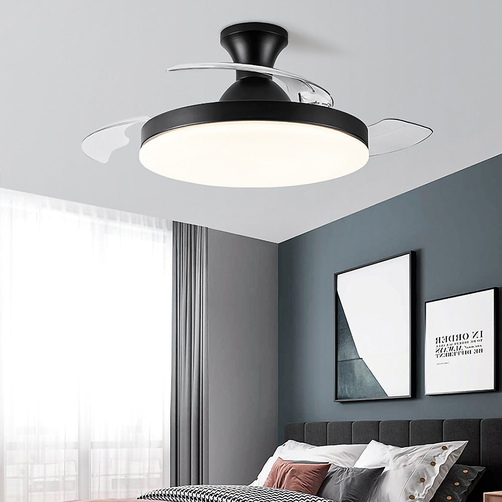 Simple Low Profile Bedroom Ceiling Fan With LED Light