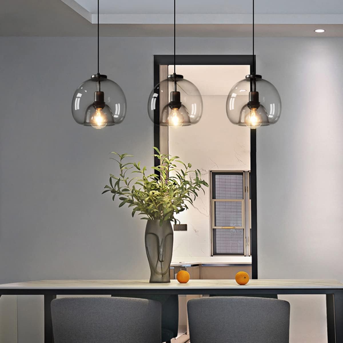 Lampsmodern Pendant Light Modern Retro Copper Glass Hallway Pendant ...