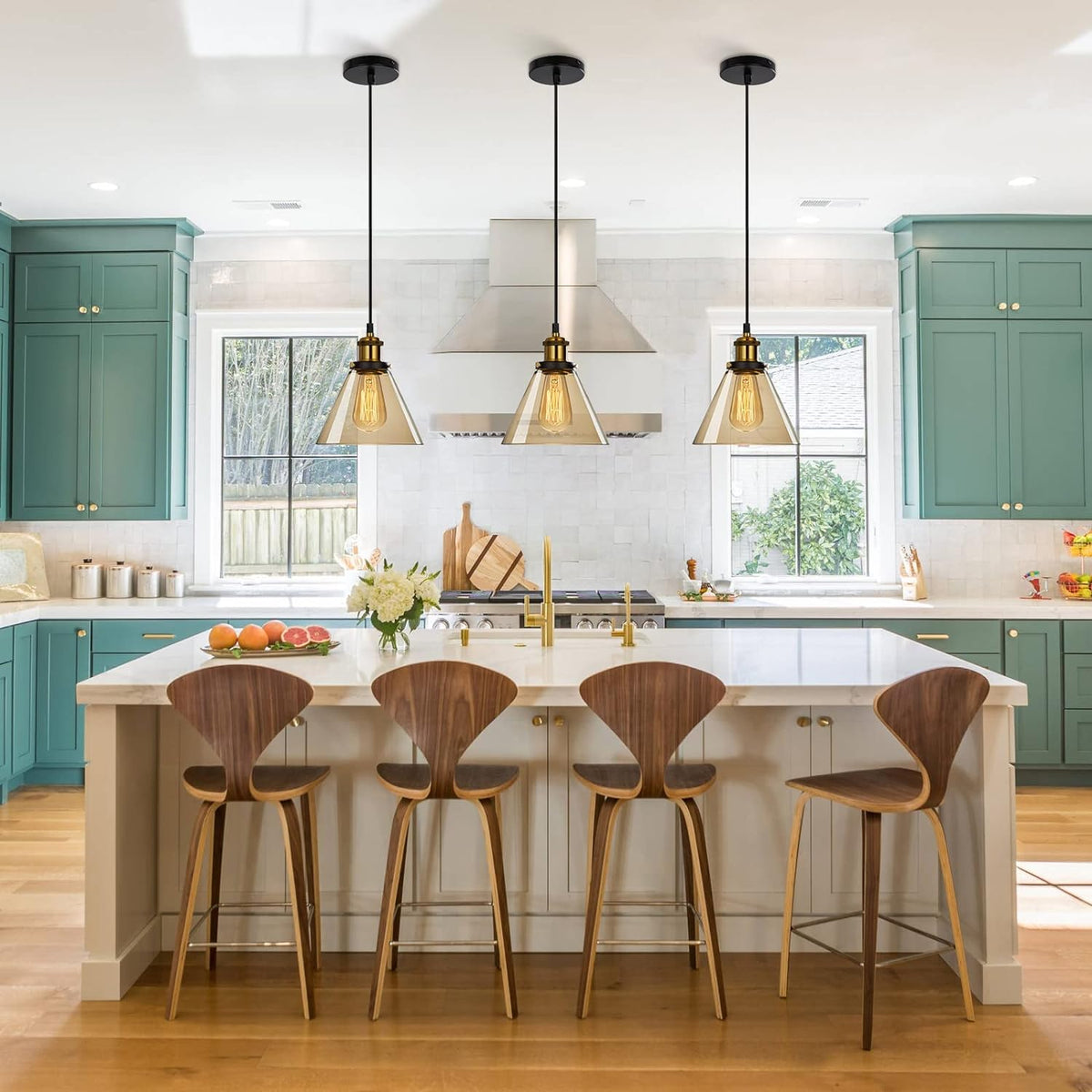 Nordic Clear Glass Bedside Pendant Light