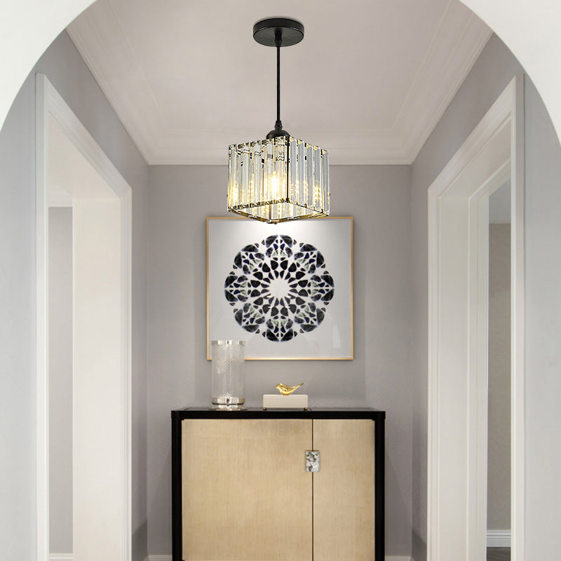 Modern Hallway Crystal Circle Pendant Light