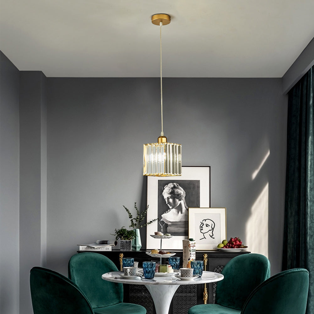 Modern Hallway Crystal Circle Pendant Light