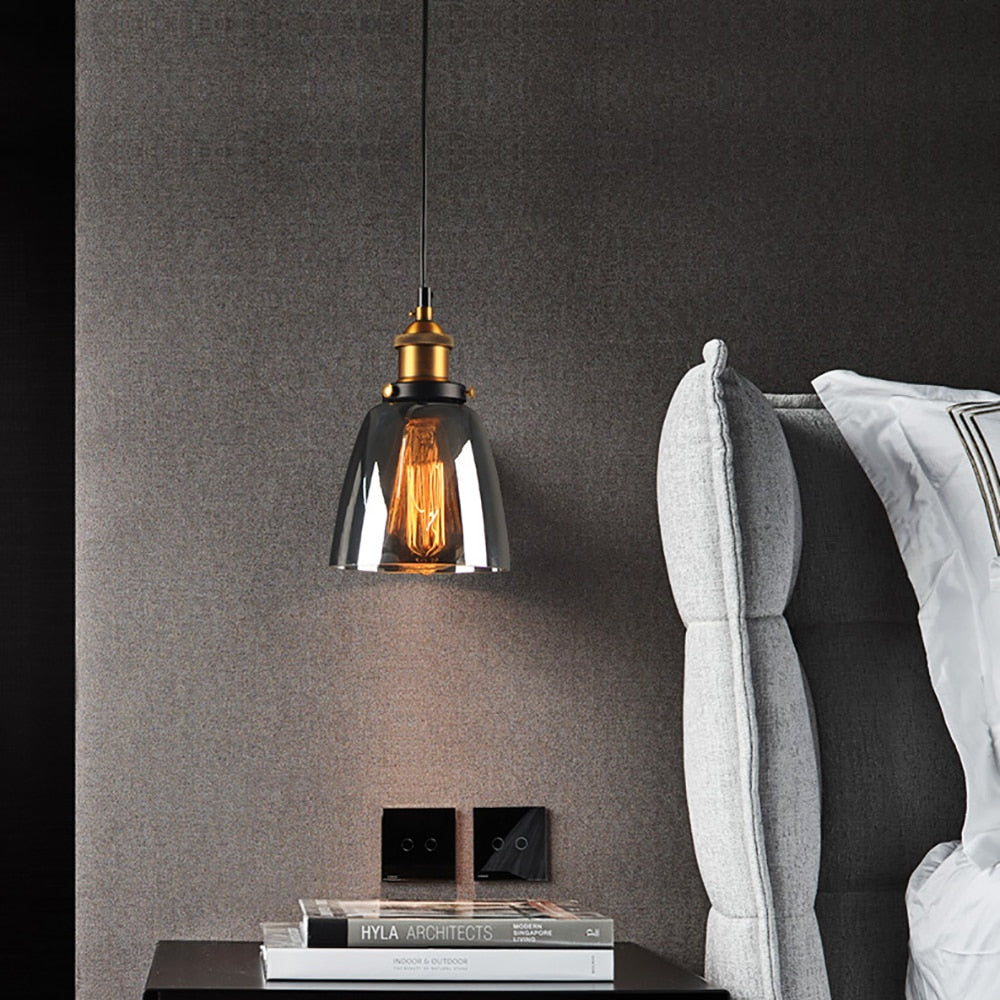 Nordic Clear Glass Bedside Pendant Light